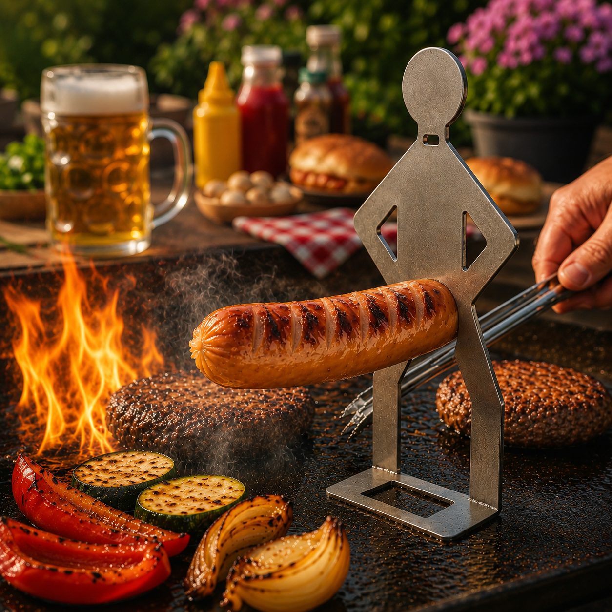 Detail Buřt Boss na grilu